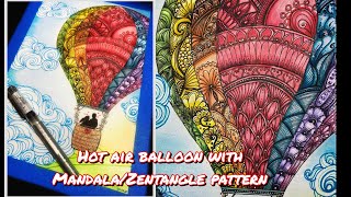 Art #11| How to draw Hot Air Ballon | #Mandala #Zentangle Pattern