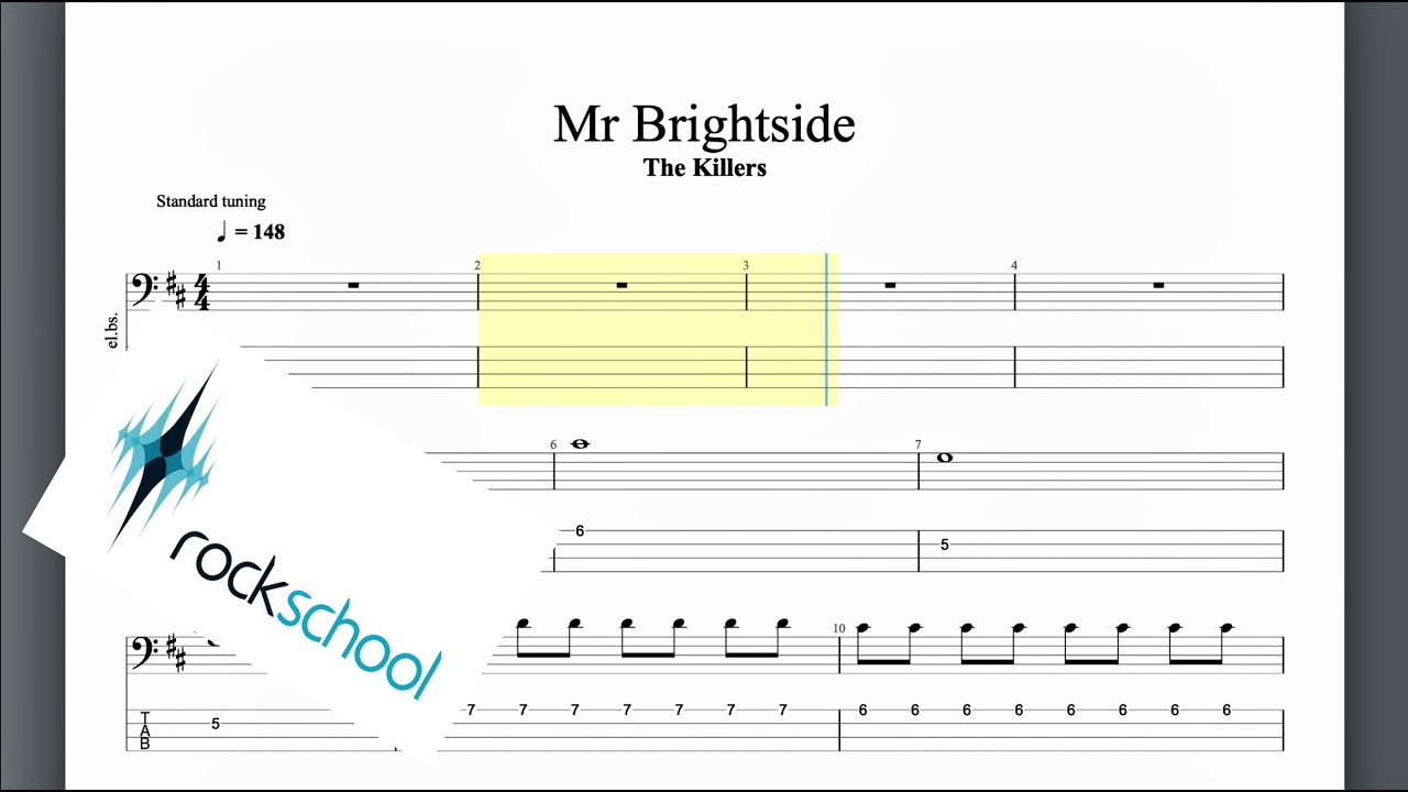 Mr Brightside Rockschool Grade 5 Bass Mr Brightside Rockschool Grade 5 Bass