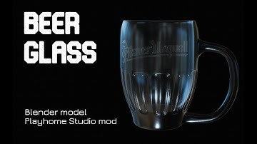 Pilsner Urquell Beer Glass - Blender 3D Model