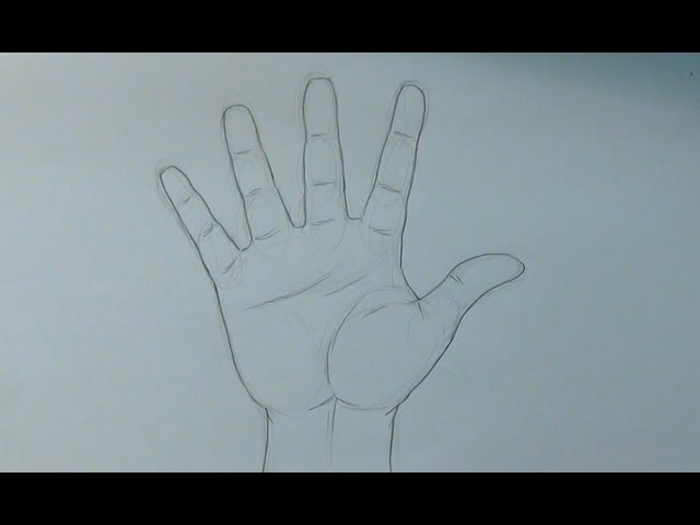 Aprende a dibujar una mano abierta - How to draw an open hand - YouTube