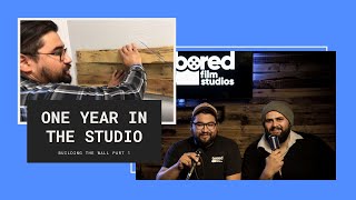 ONE YEAR IN THE STUDIO!(Building a wall out of discard pallet wood)