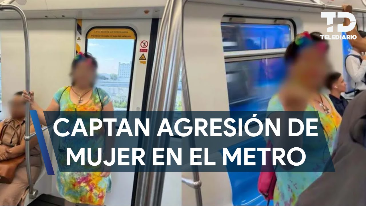 Captan a mujer golpeando e insultando a pasajero de Metrorrey sin aparente razón