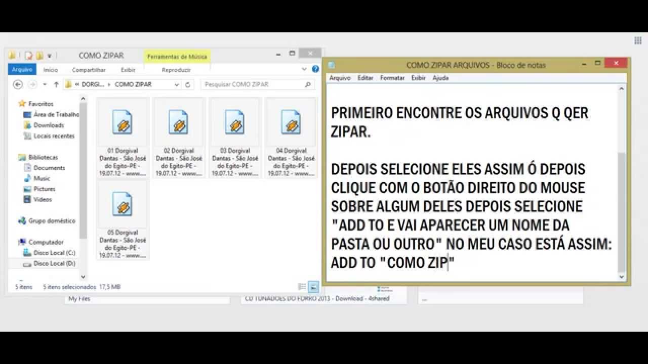 COMO ZIPAR UM OU VARIOS ARQUIVOS COMO RAR OU ZIP YouTube