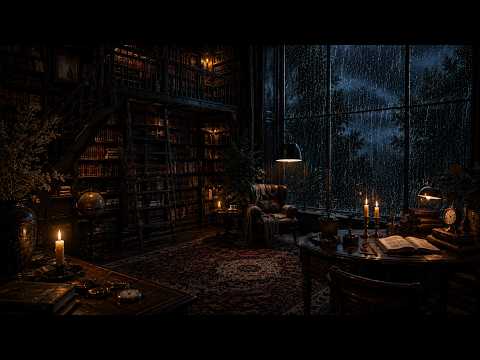 Quiet Scholar's Library | Soft Rain | 9hrs