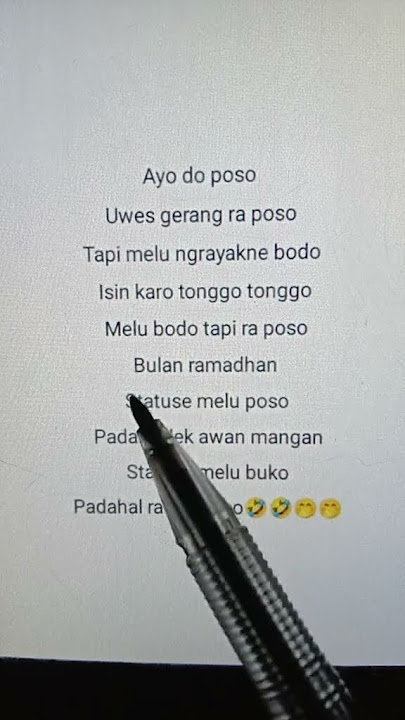 Lirik Lagu Ramadhan Tiba Versi Pura Pura Puasa😅😅