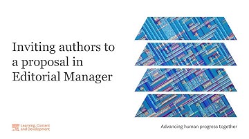 Inviting authors to a proposal in Editorial Manager