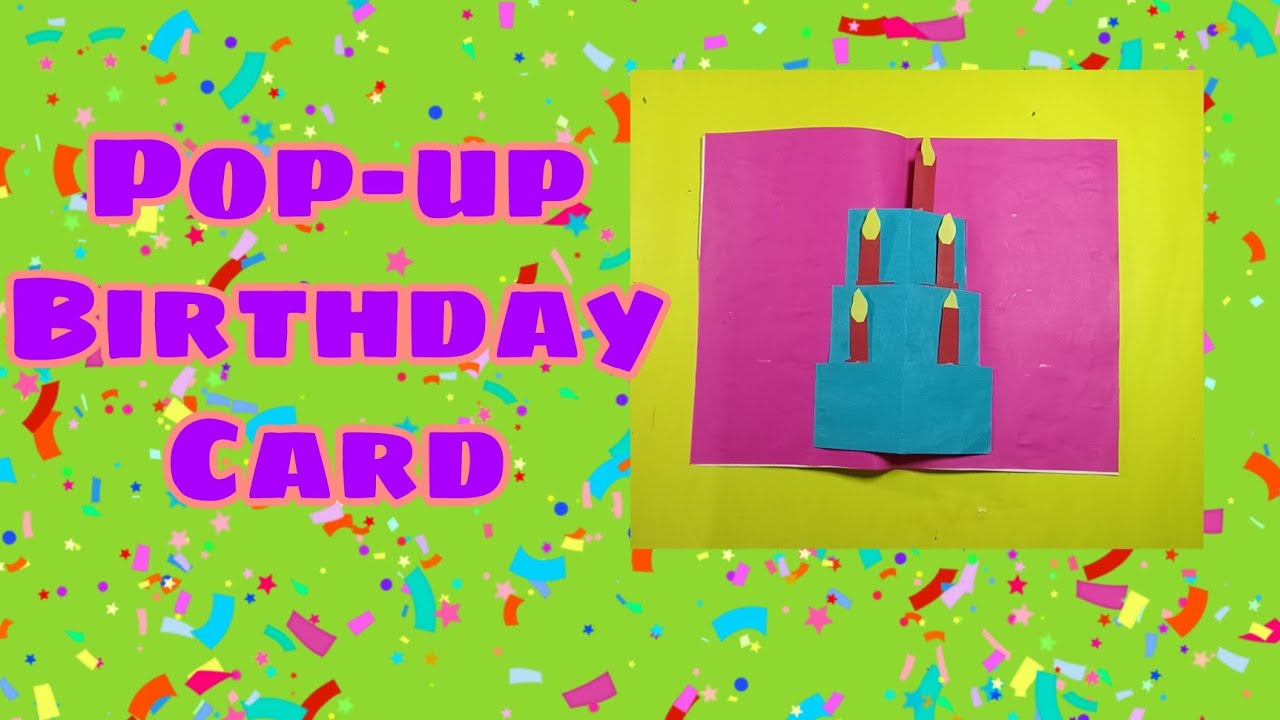 Pop-up Birthday cake Card - YouTube