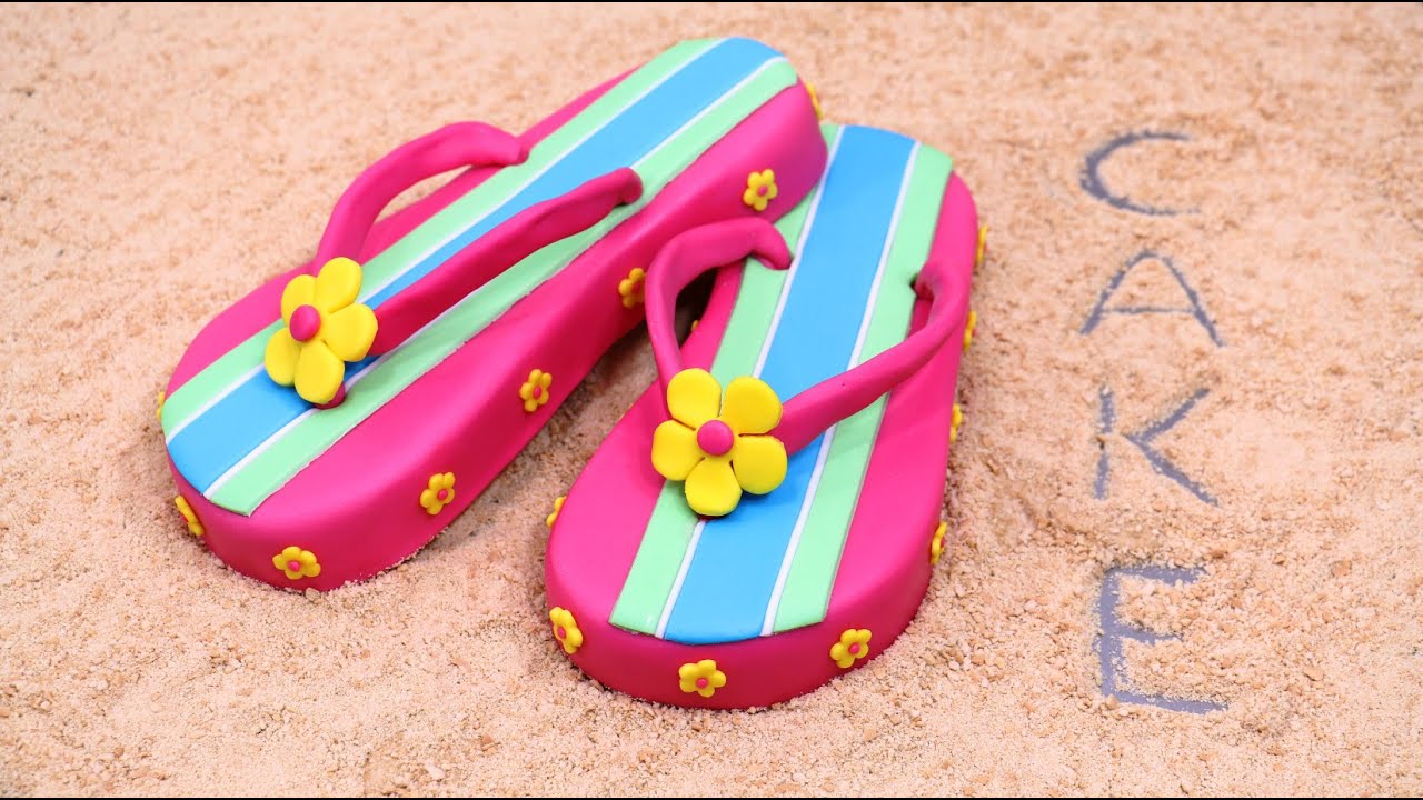 ⁣FLIP FLOPS 3D Cake - How to make by Cakes StepbyStep