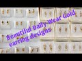 Latest beautiful simple daily wear gold earring designs with weight and price