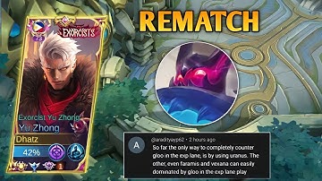 YU ZHONG CANT WIN VS GLOO IN EXP LANE? WATCH THIS REMATCH! | YU ZHONG PERFECT COMBO - MLBB