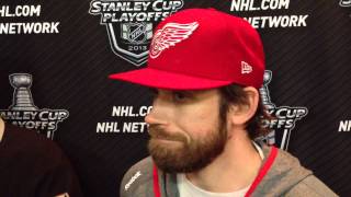 Henrik Zetterberg talks about how Red Wings forwards can help the defenseman move the puck better in