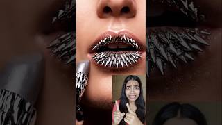 Viral Silver Spike Lipstick Hack🍴🩶💄| AI Silver Lipstick 💋😱| Does It Work?🧐 #trending #lipstick #hack