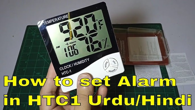 HTC 1 LCD Digital Thermometer Hygrometer - Temperature, Clock, Humidity 