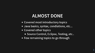 Intro To Java - Wrap Up