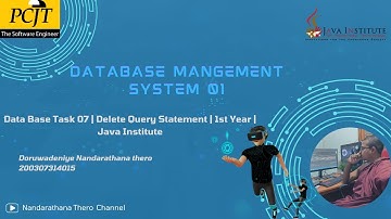 Data Base Task 07 | Delete Query Statement | 1st Year | Java Institute