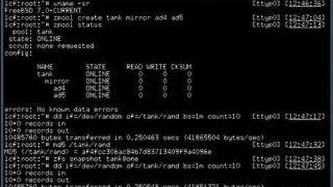FreeBSD/ZFS - snapshot example