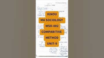 IGNOU MA SOCIOLOGY MSO-002 COMPARITIVE METHOD UNIT -9