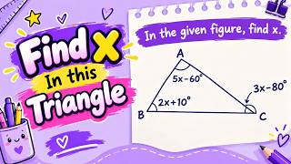 🔥 Can You Find X🔺 | Triangle Angle Property | Easy Maths Trick | Grade 7–10