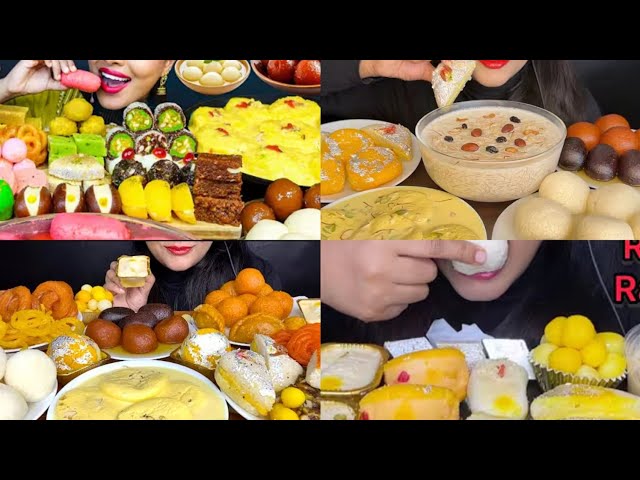 SWEETS EATING CHALLENGE 😋 GIRLS vs BOYS|| ASMR #mukbang #asmr @SpiceASMR 