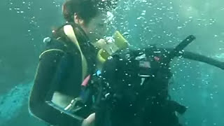 失敗して水中で笑う・・・・稲取マリンスポーツセンター