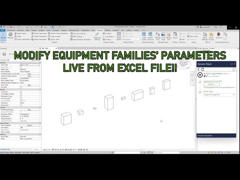 Dynamo Design Series 004: Modify Equipment Families' Parameters Live from Excel File