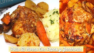 Cocina El Pollo Al Horno Con Papas Y Zanahoria Es Delicioso| Baked Chicken With Carrot and Potato