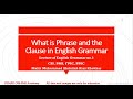 L#3 - What are phrase and clauses and their types in English Grammar