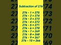 Subtraction of 276