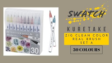 [SWATCH] Kuretake Zig Clean Color Real Brush SET A 30 Colours