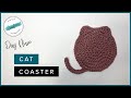 How to Crochet a Cat Coaster  // 12 Days of Coasters // DAY 9 VLOGMAS 2020 // Crochet and Tea