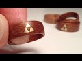 How to make Wood Rings - bent veneer w brass Zelda Triforce inlay