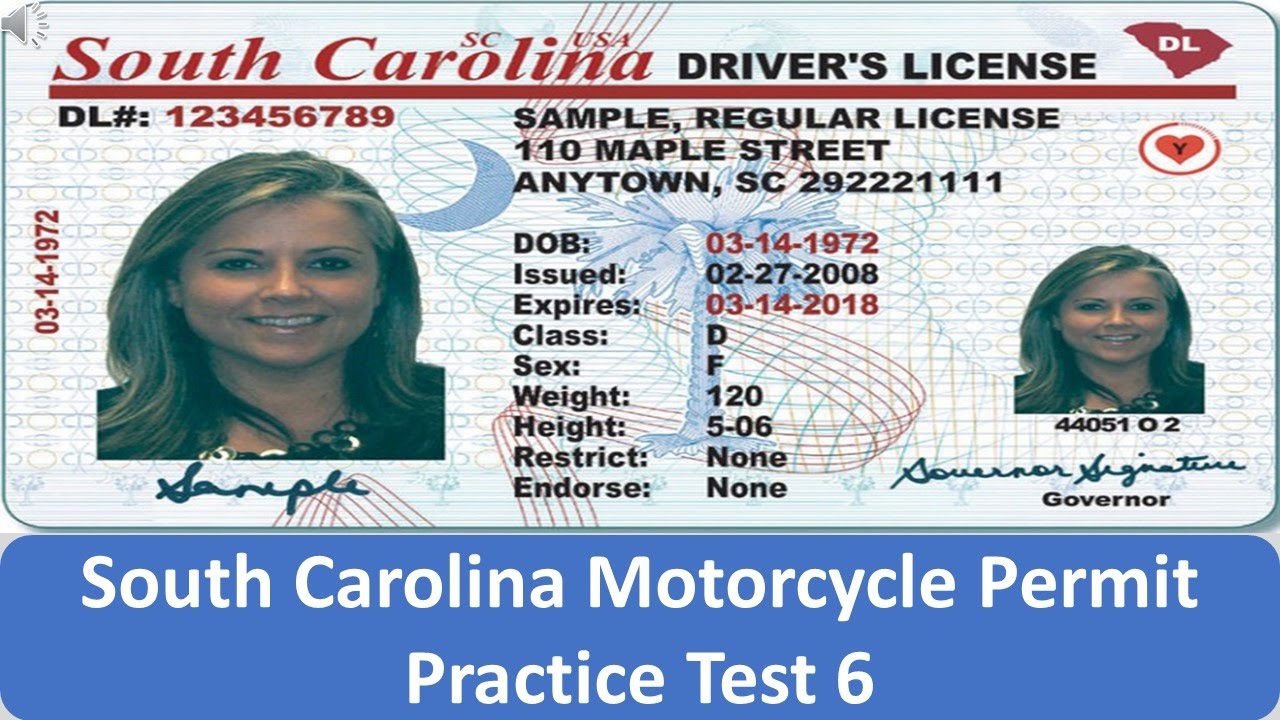 South Carolina Motorcycle Permit Practice Test 6 - YouTube