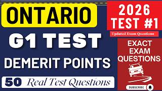 G1 test Ontario 2026 | G1 Practice Test Ontario 2026 | G1 Driving Test - All 2026 Exam Questions