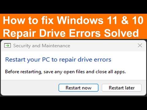 How to fix Windows 11 & 10 Restart to Repair Drive Errors Solved