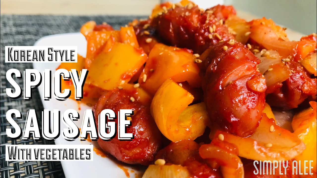 KOREAN SPICY SAUSAGE WITH VEGETABLES Korean Style Sausage Stir Fry