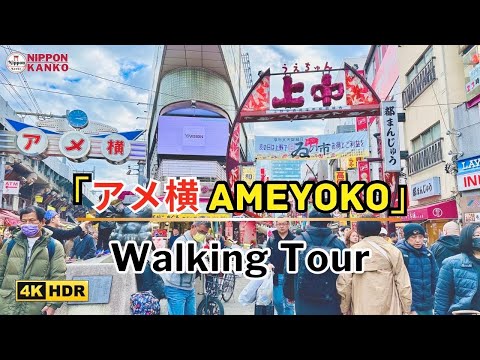 Tokyo’s Most Popular Street Food Market | Ueno Ameyoko Shopping Street | アメ横商店街散歩 4K HDR