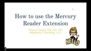 How to use Mercury Reader