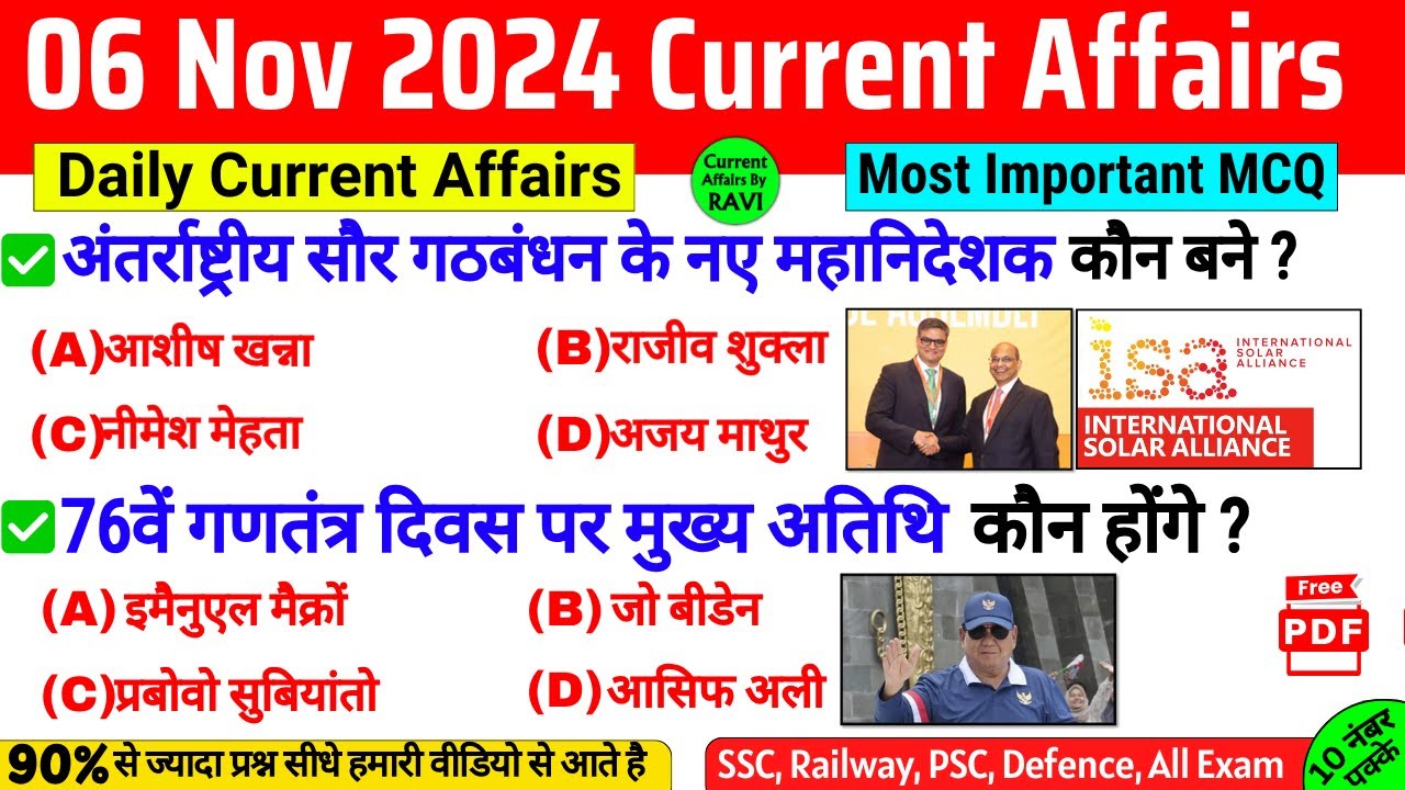 6 November 2024 Current Affairs | Current Affairs Today | SSC, NTPC ...