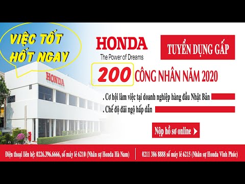 Video HONDA VIỆT NAM TUYỂN DỤNG CÔNG NHÂN | LÀM VIỆC TẠI NHÀ... - youtube