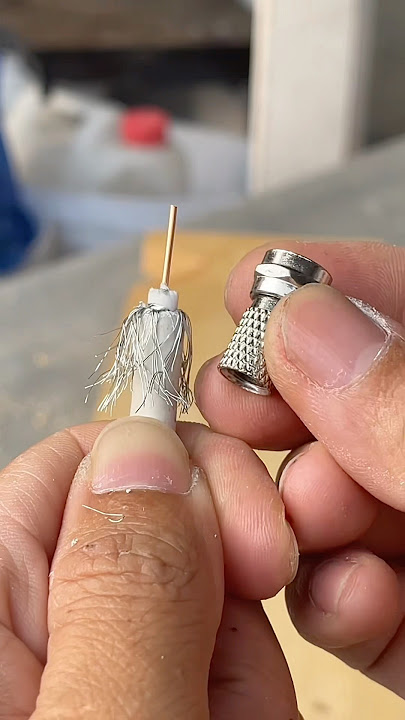 Technique for connecting the F5 connector to the antenna cable for clear TV signal.