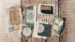Fabric Snippets - Hand Sewn #roxysweeklychallenge Week 14 - Junk Journal Ideas