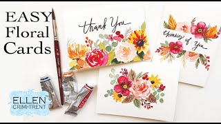 EASY Watercolor Cards- Step by step tutorial