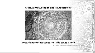 Milestones in Evolution, Video 4 - EART22101 - Palaeobiology and Evolution