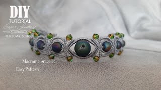 Makramowa bransoletka z kamieniami krok po kroku / Marame bracelet with stones DIY tutorial