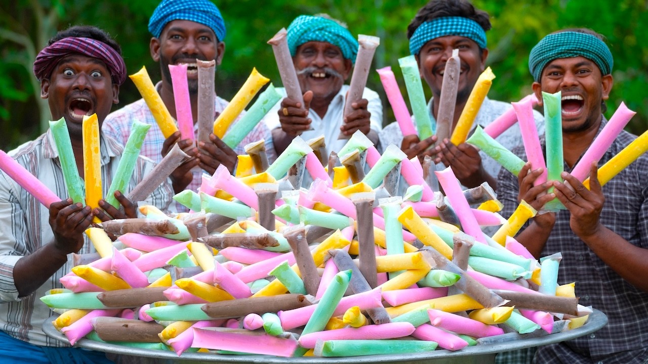 Refreshing Fruit Popsicles | Healthy Homemade Ice Pops from the Village | Ice Cream Recipe