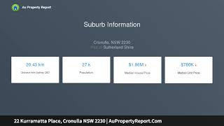 22 Kurramatta Place, Cronulla NSW 2230 | AuPropertyReport.Com 22 Kurramatta Place, Cronulla NSW 2230 | AuPropertyReport.Com