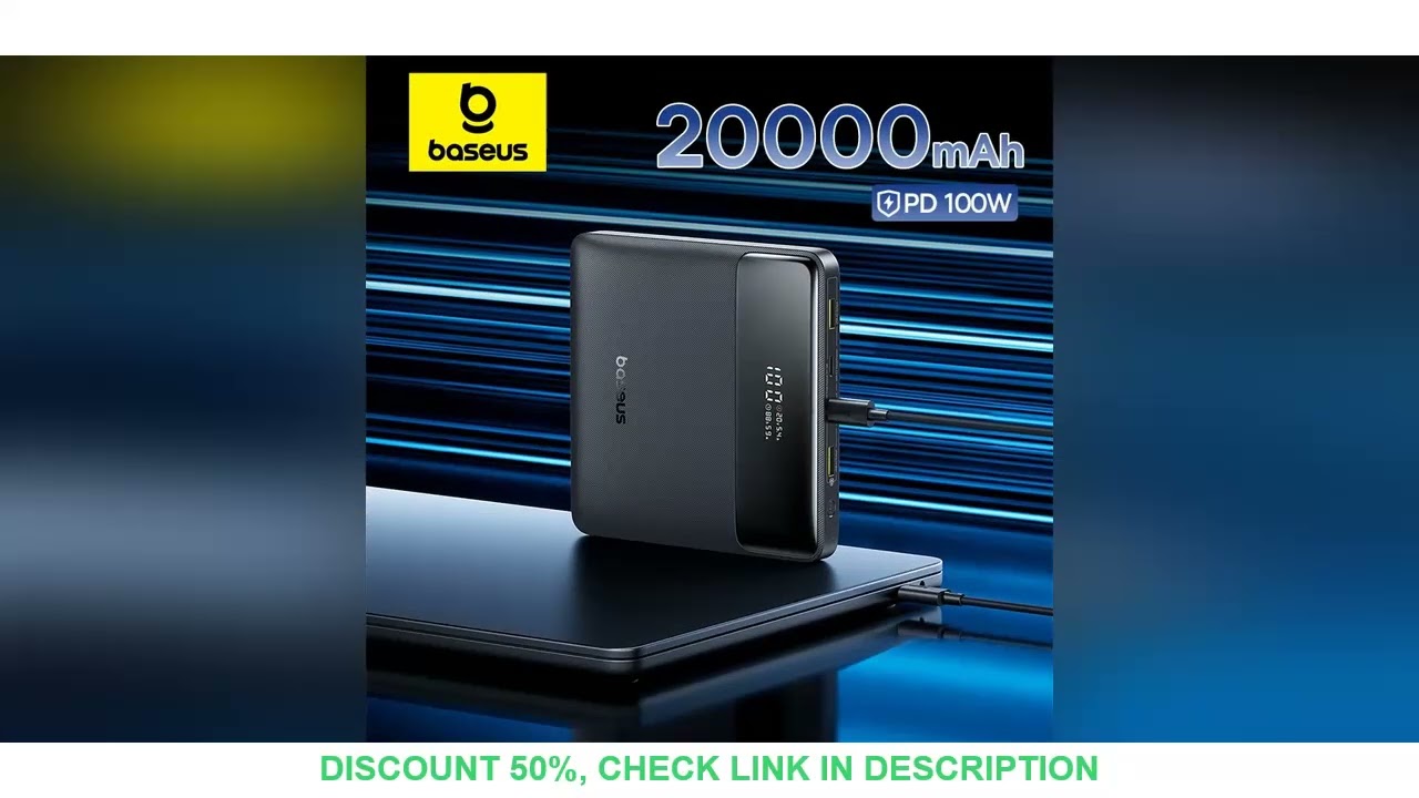 Baseus 100W Power Bank 20000mAh Capacity PD Fast Charging Battery Charger Powerbank For Laptops MacB