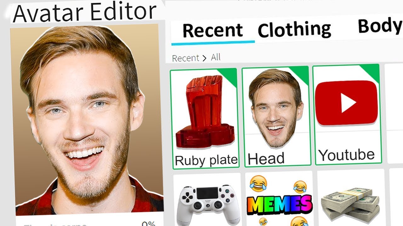 Making Pewdiepie A Roblox Account Youtube - pewdiepie roblox account