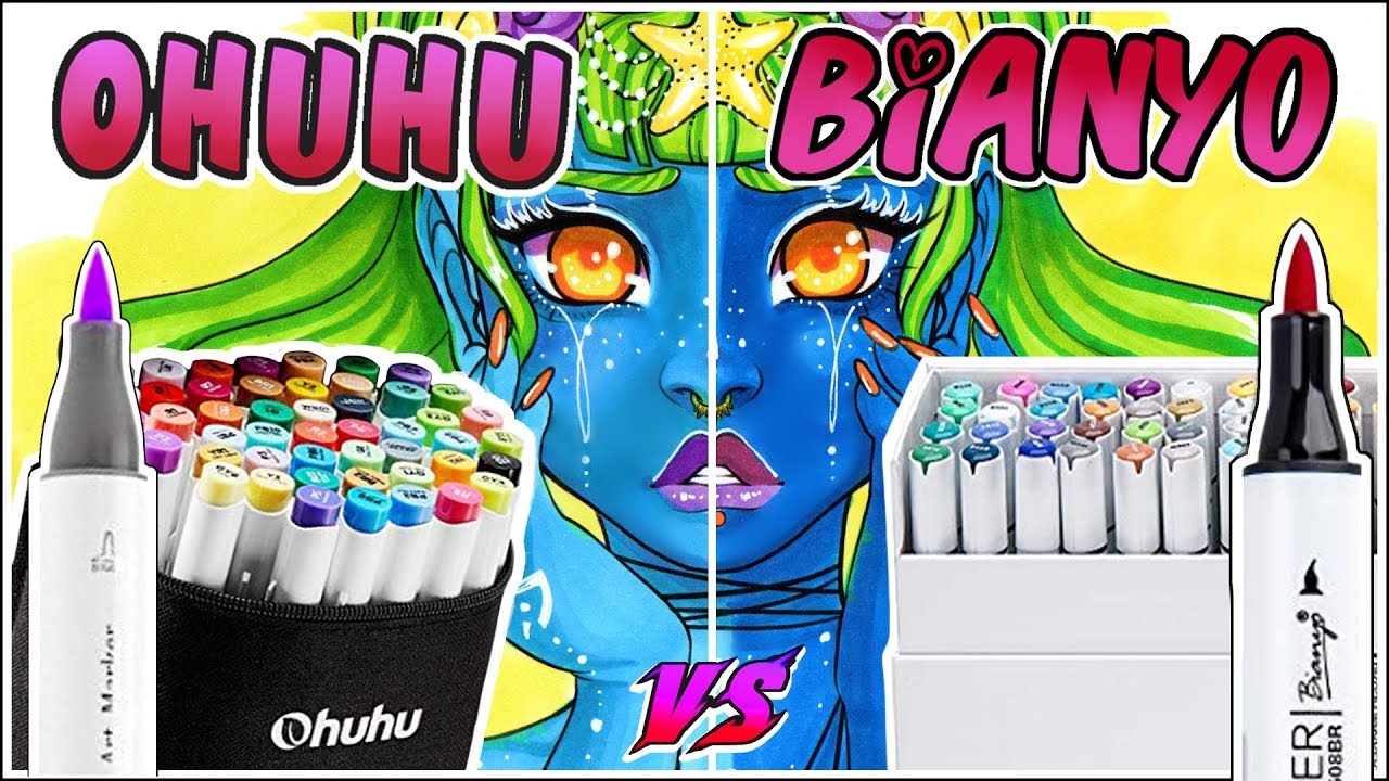 Ohuhu Brush Markers vs Copic Brush Markers - Marker Review 