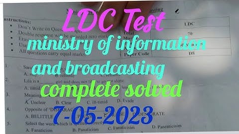 complete solved LDC paper of ministry of information and broadcasting(7-5-2023) #etea preparation #